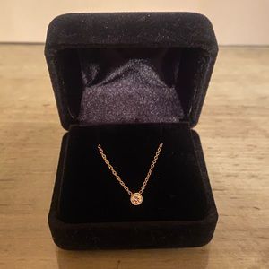 Zoe Lev Small Bezel Diamond Necklace Gold